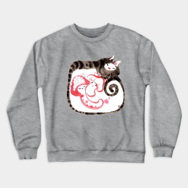 Cat love mushroom Crewneck Sweatshirt by juliewu